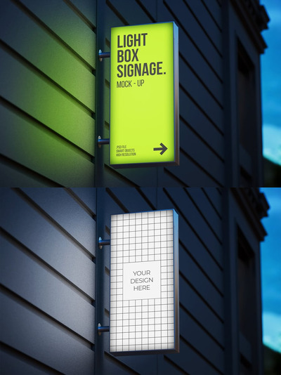 灯箱标牌模型样机 (PSD)