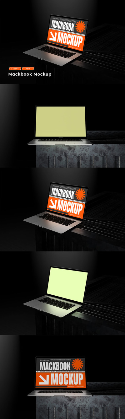 MacBook Pro电脑模型样机 (PSD)