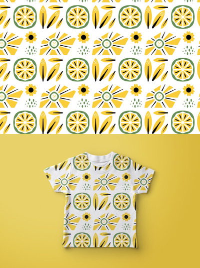 黄色夏季图案 (AI,EPS)