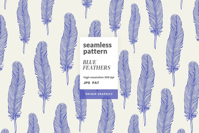 蓝色羽毛图案 (JPG)