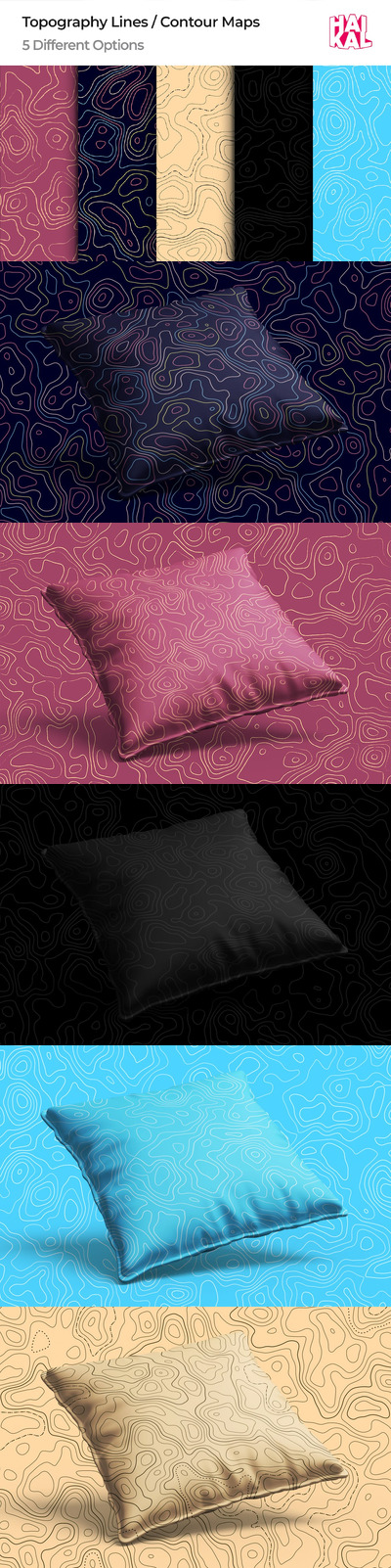 地形线 /轮廓图 (AI,EPS,PDF,PNG,SVG)