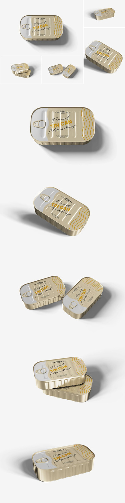 食物锡午餐肉铁罐模型样机 (PSD)
