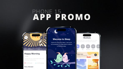 iPhone 15 Pro APP 促销展示动画AE模板 (AEP)