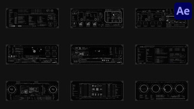 HUD大屏幕可AE动画效果 (AEP)