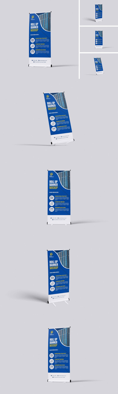 易拉宝横幅模型样机 (PSD,PDF)