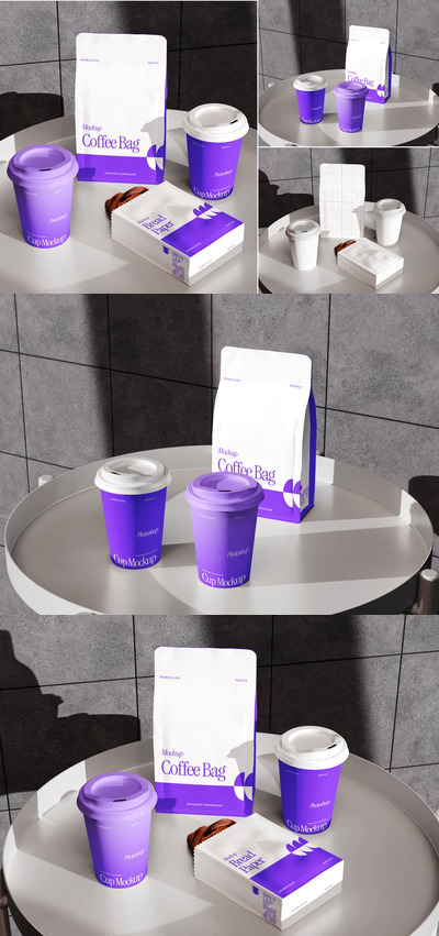 咖啡馆品牌模型样机 (PSD)