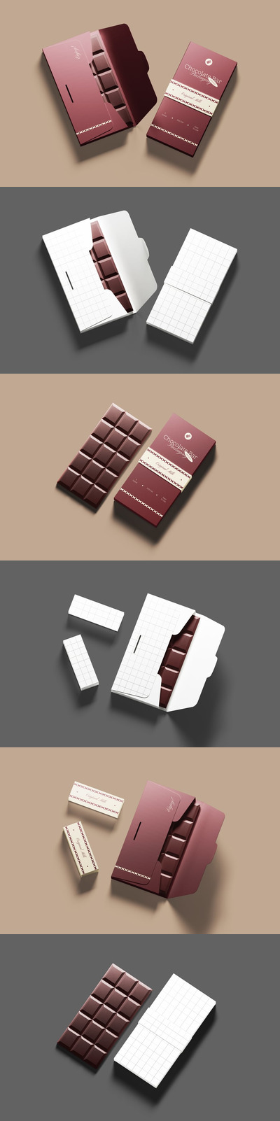 巧克力棒包装模型样机 (PSD)