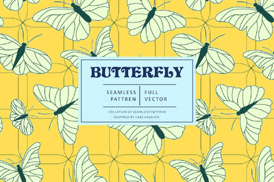 蝴蝶无缝图案 (AI,JPG,PNG,PSD,SVG,EPS)