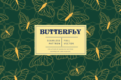 蝴蝶无缝图案 (AI,EPS,JPG,PNG,PSD,SVG)