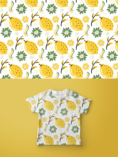 柠檬模式背景图案 (AI,EPS)