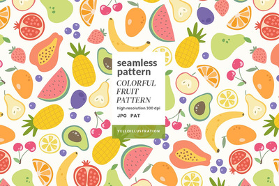 五颜六色的水果图案 (JPG)