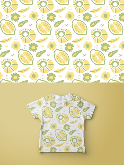 绿柠檬和夏季图案 (AI,EPS)