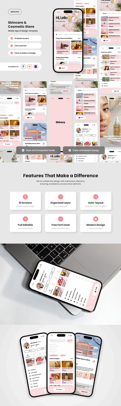 美容店应用APP UI KIT (FIG,SKETCH,XD)