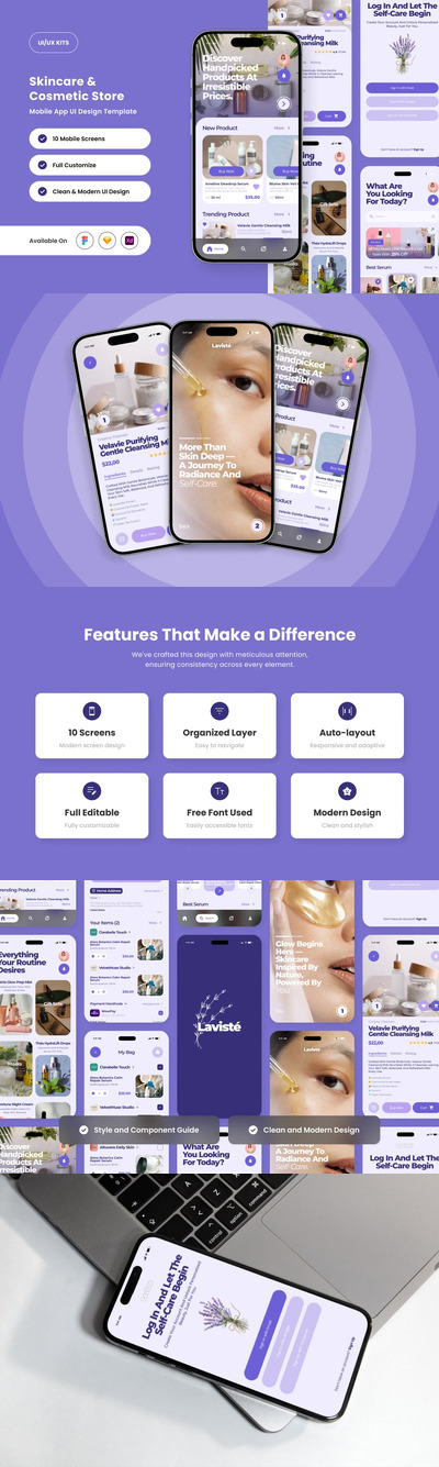 美容商店应用APP UI KIT (FIG,SKETCH,XD)