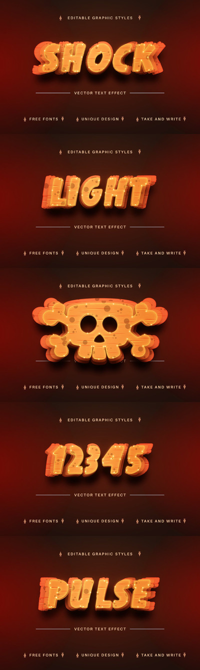 立体文本效果，字体样式 (AI,EPS)