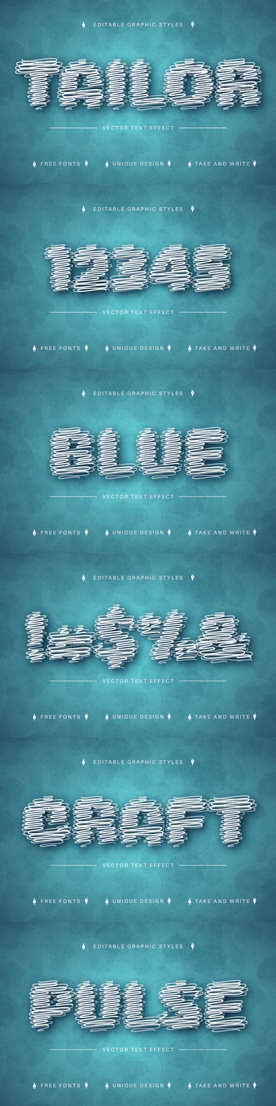 涂鸦可编辑的文本效果，字体样式 (AI,EPS)