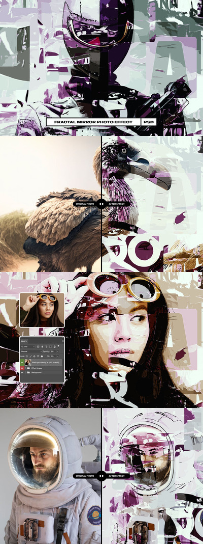 拼贴艺术照片效果 (PSD)