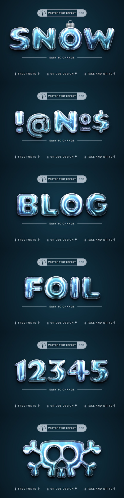 立体矢量文本效果，字体样式 (AI,EPS)