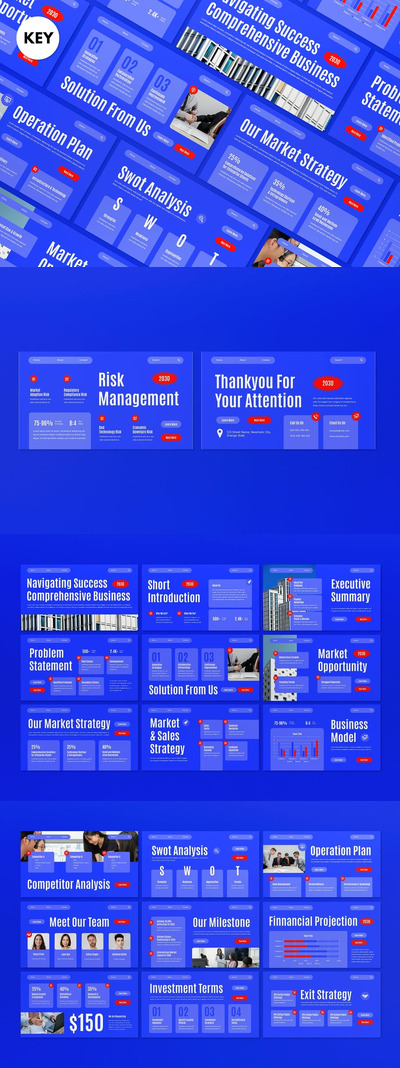 蓝色现代商业计划PPT模板 (PPT,PPTX)