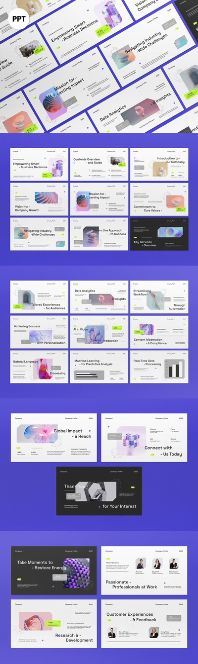 白绿色现代公司资料PPT模板 (PPT,PPTX)