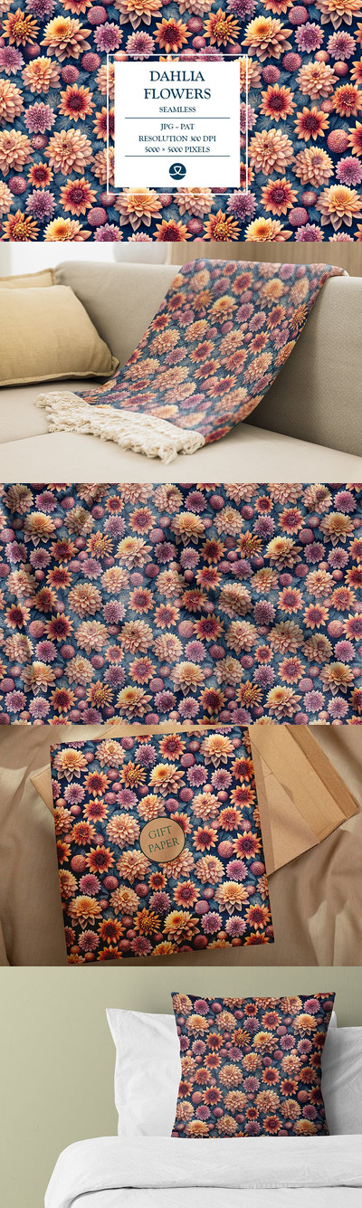 大丽花花卉图案 (JPG)