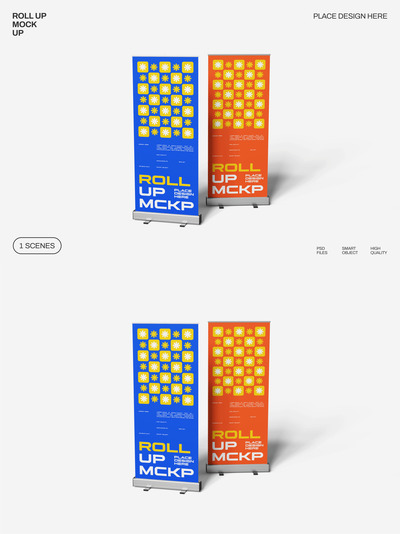 易拉宝模型样机 (PSD,PDF)