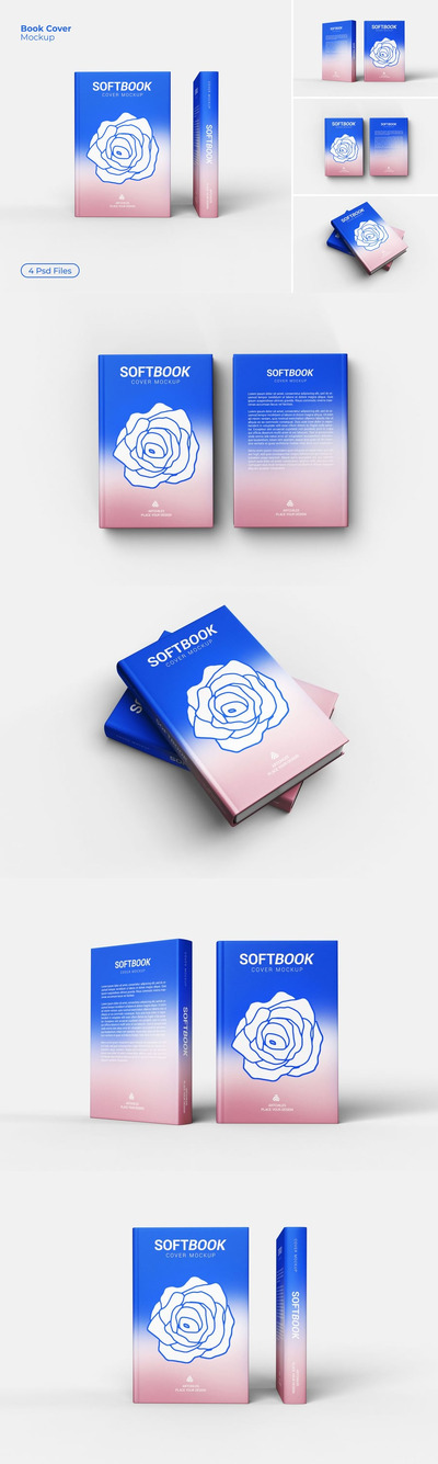 书籍封面模型样机 (PSD,JPG)