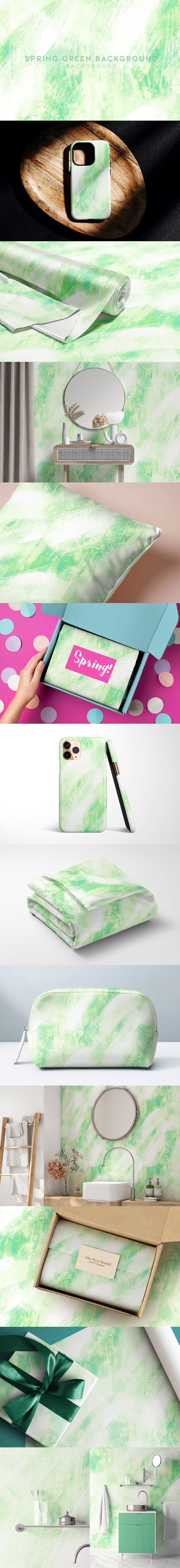 春季绿色背景图案 (JPG)