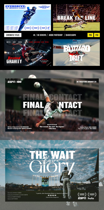 电影网站标题广告样机 (PSD)