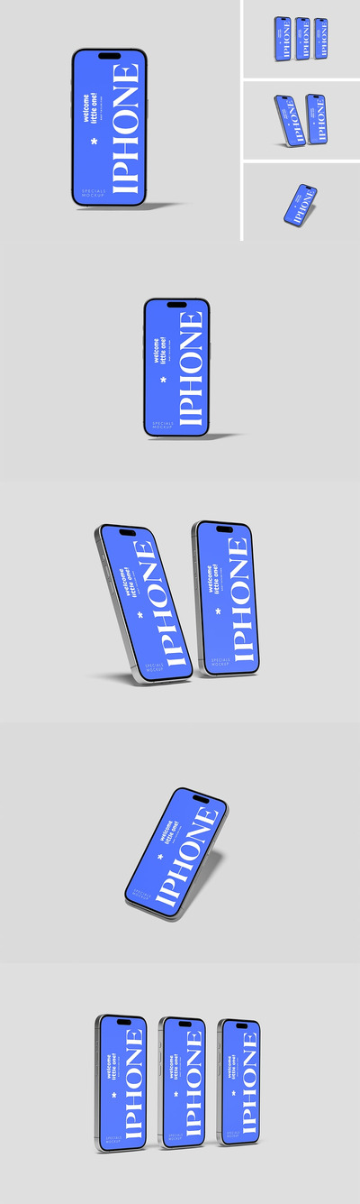 iPhone模型手机样机 (PSD,PDF)