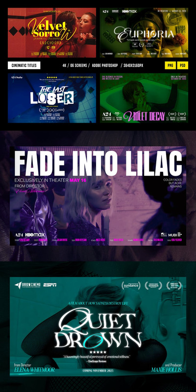 电影标题海报样机 (PSD)