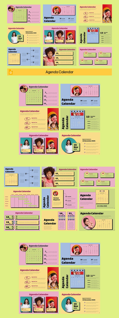 议程日历PPT模板 (PPTX)