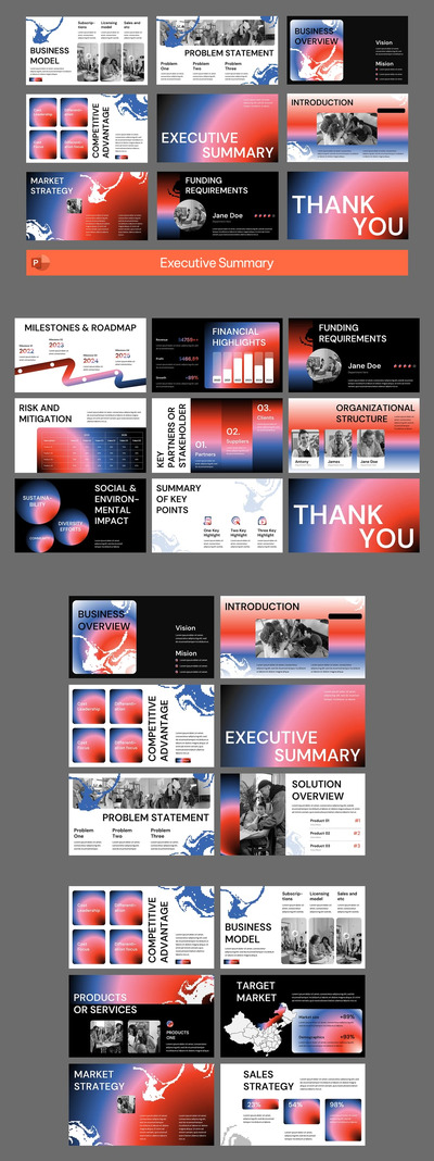 执行摘要PPT模板 (PPTX)