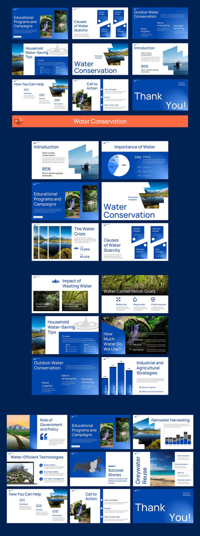 水利节水介绍PPT模板 (PPTX)