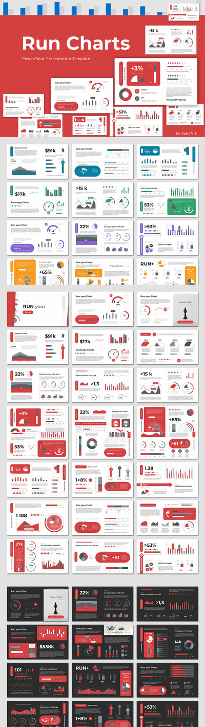 运行状况数据图表PPT模板 (PPTX)