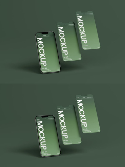 垂直电话模型场景样机 (PSD)