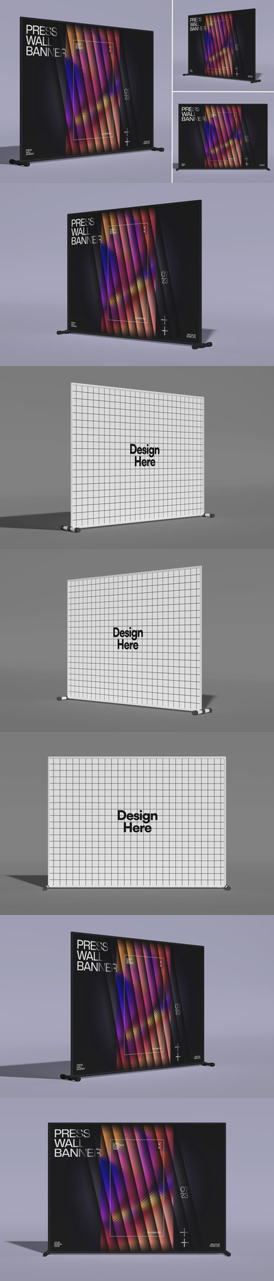 按墙横幅模型样机 (PSD)