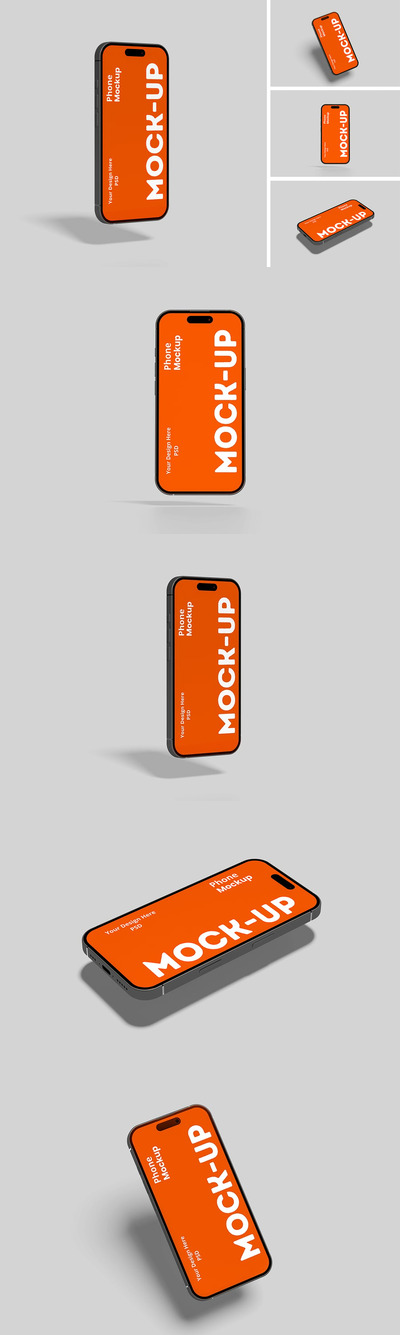 iPhone模型手机样机 (PSD,PDF)