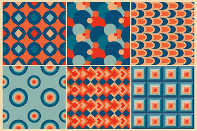 复古几何图案包 (EPS,JPG)