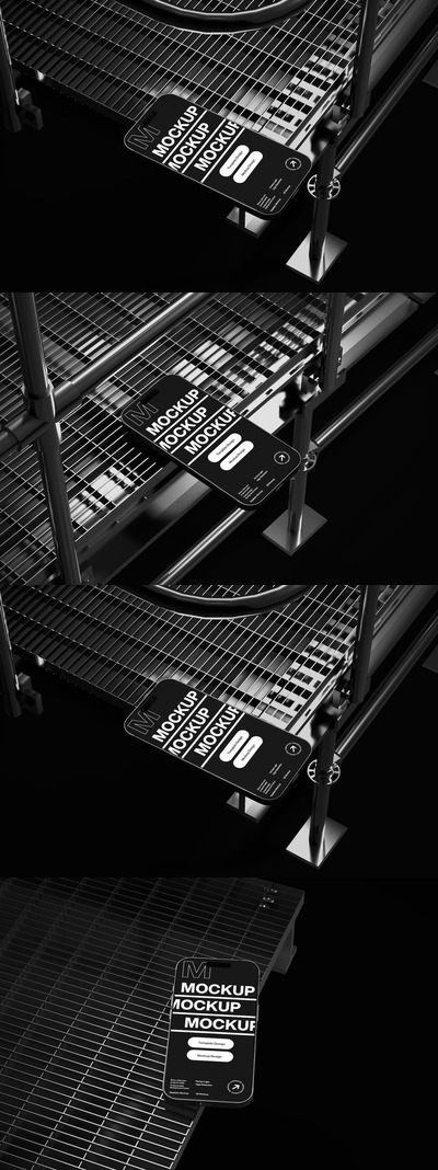 工业场景手机模型样机 (PSD)