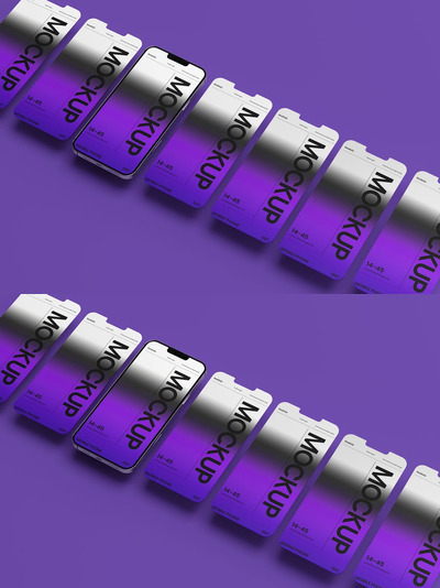 电话屏幕透视手机模型样机 (PSD)