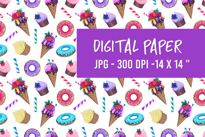 可爱糖果无缝图案 (JPG)