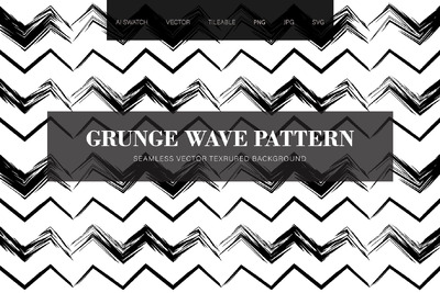 残缺的黑波纹无缝图案 (AI,EPS,JPG,PNG,SVG)