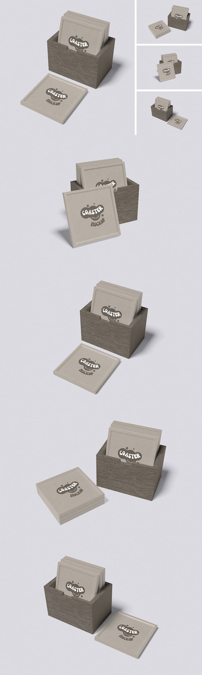 coaster杯垫设计样机 (PSD,PDF)