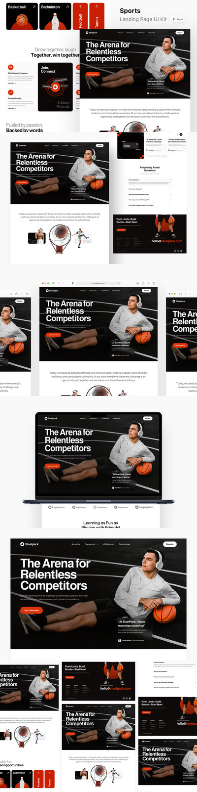 运动着陆页网页UI模板 (FIG)