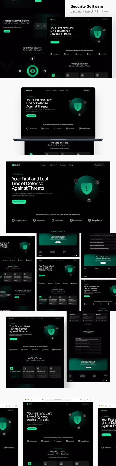 安全软件着陆页网页UI模板 (FIG)