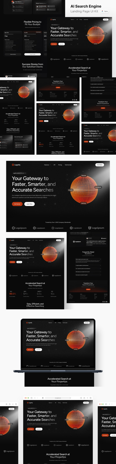 AI搜索引擎着陆页网页UI模板 (FIG)