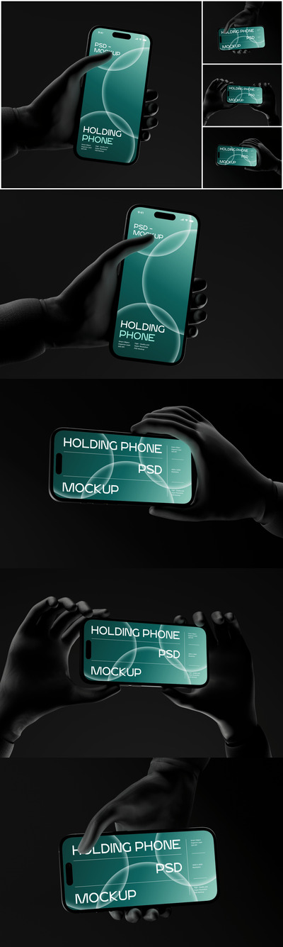 粘土手持电话模型手机样机 (PSD)