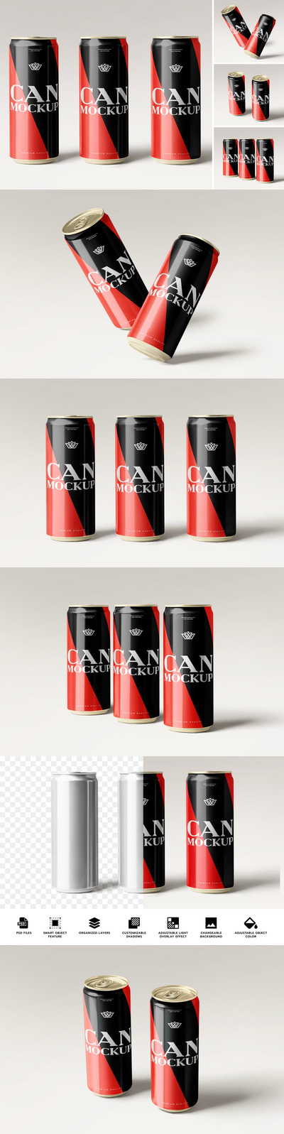 易拉罐瓶装模型样机 (PSD)