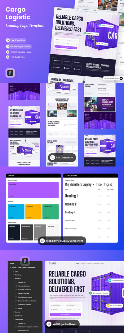 货物物流着陆页网页模板 (FIG)